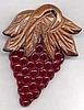 BP165  lg copper clad bakelite grape pin